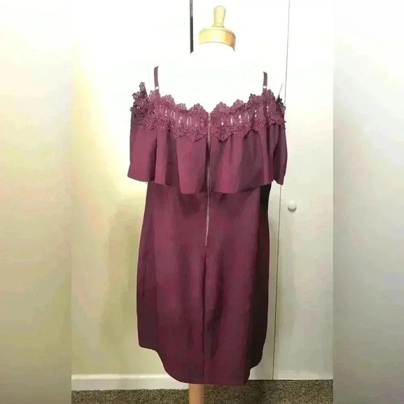 BCX Women Plus Size Trendy Off-The-Shoulder Crochet Dress Purple Size 2X NWOT - Picture 7 of 16